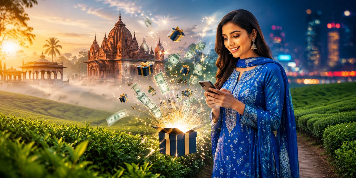 বাংলাদেশি নারী সালোয়ার-কামিজে মোবাইলে দায়িত্বশীলভাবে গেমিং উপভোগ করছেন