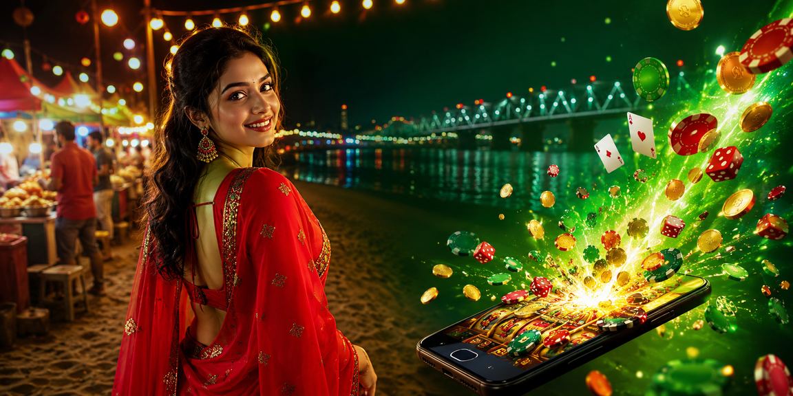 ময়মনসিংহে শাড়ি পরিহিত নারী মোবাইলে ক্যাসিনো অ্যাপে নতুন গেম উপভোগ করছেন